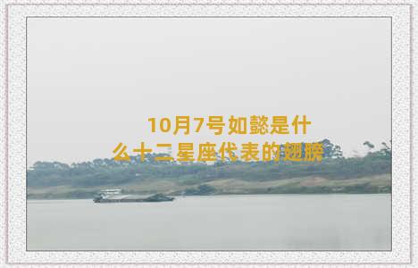 10月7号如懿是什么十二星座代表的翅膀