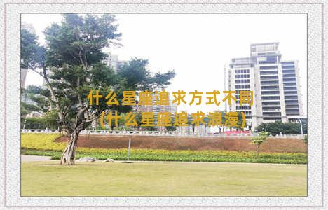 什么星座追求方式不同(什么星座追求浪漫)