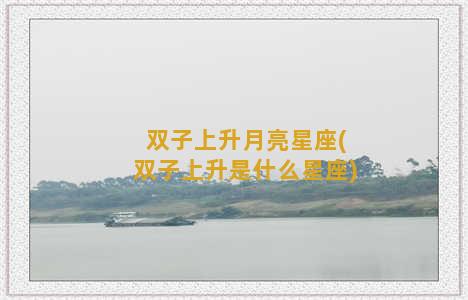 双子上升月亮星座(双子上升是什么星座)