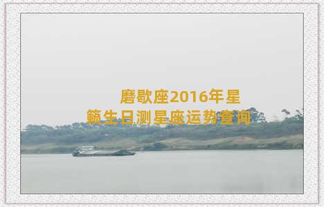 磨歇座2016年星籁生日测星座运势查询